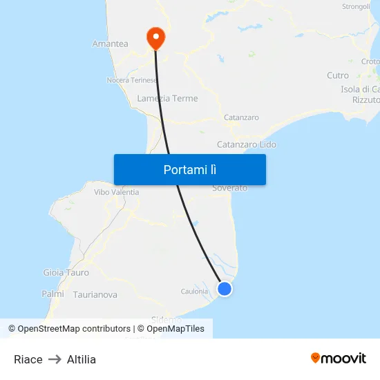 Riace to Altilia map