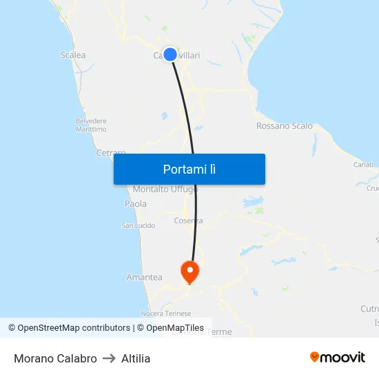 Morano Calabro to Altilia map