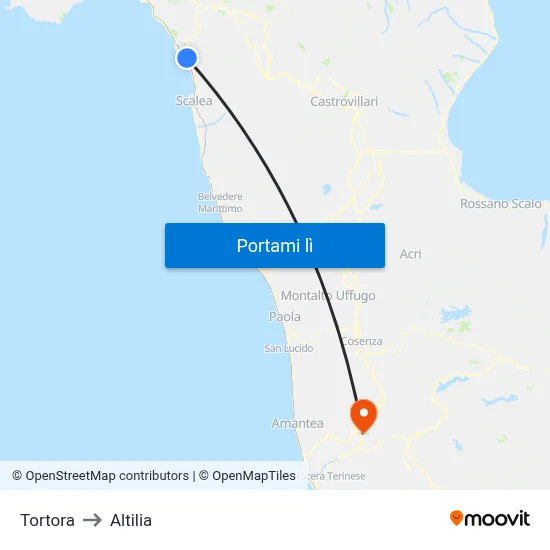 Tortora to Altilia map