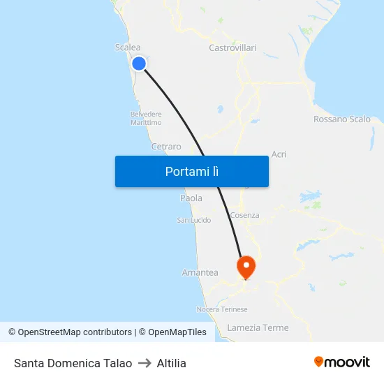 Santa Domenica Talao to Altilia map