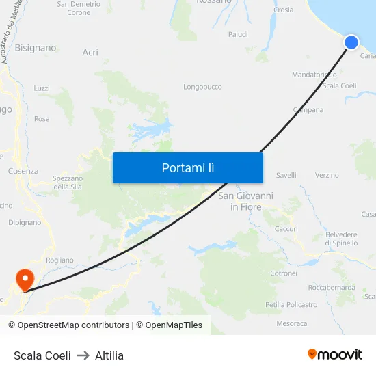 Scala Coeli to Altilia map