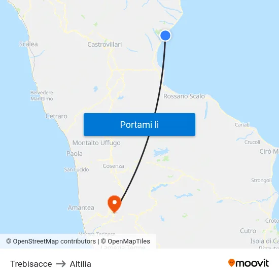 Trebisacce to Altilia map