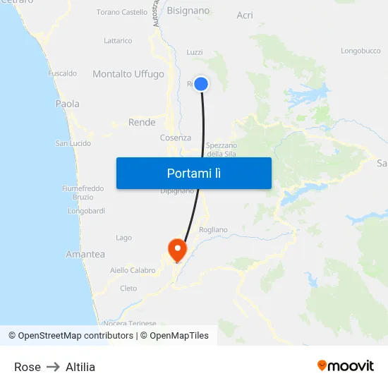 Rose to Altilia map