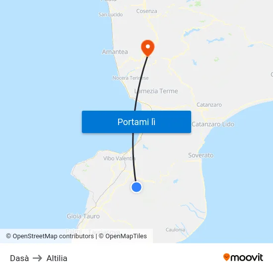 Dasà to Altilia map