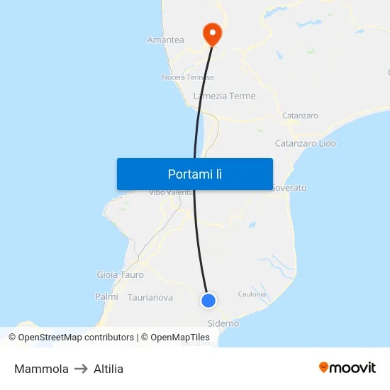 Mammola to Altilia map