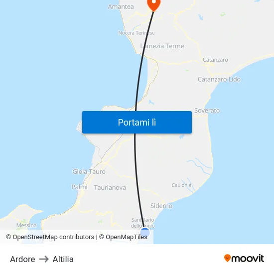 Ardore to Altilia map