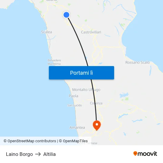 Laino Borgo to Altilia map