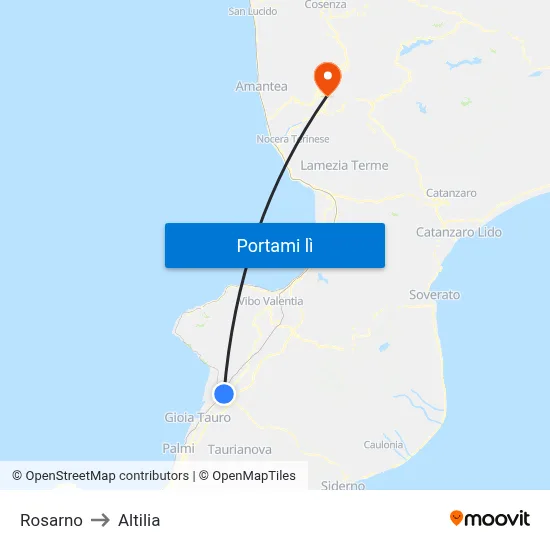 Rosarno to Altilia map