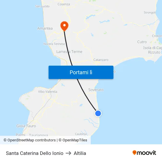 Santa Caterina Dello Ionio to Altilia map