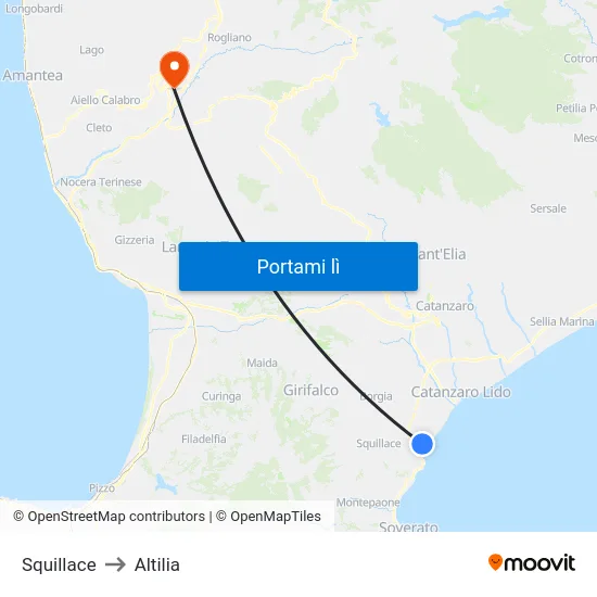 Squillace to Altilia map