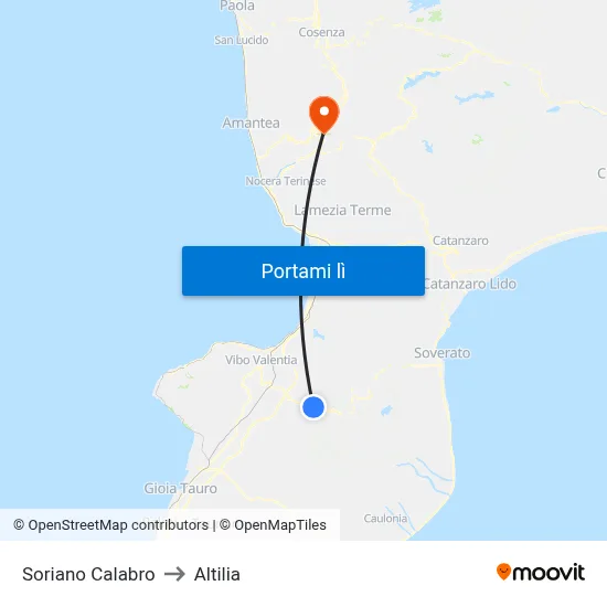 Soriano Calabro to Altilia map