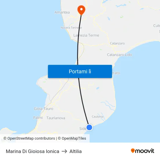 Marina Di Gioiosa Ionica to Altilia map