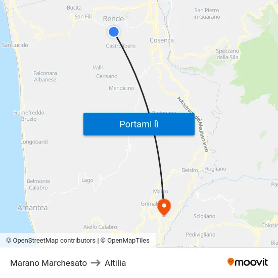 Marano Marchesato to Altilia map
