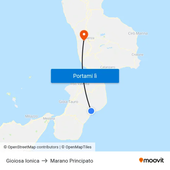 Gioiosa Ionica to Marano Principato map