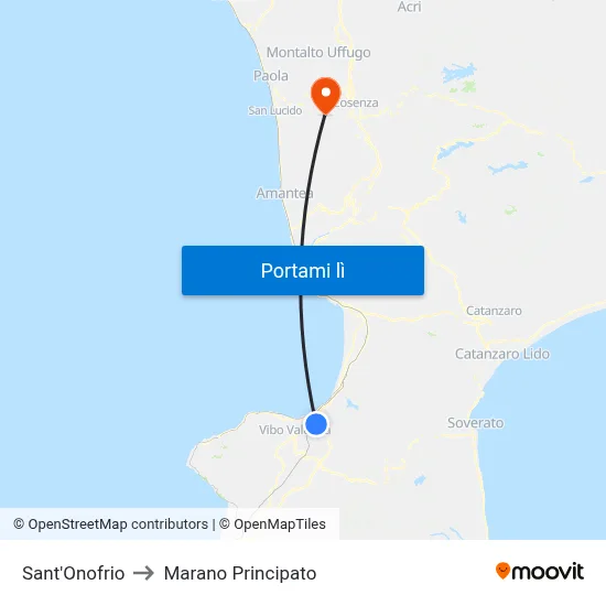 Sant'Onofrio to Marano Principato map