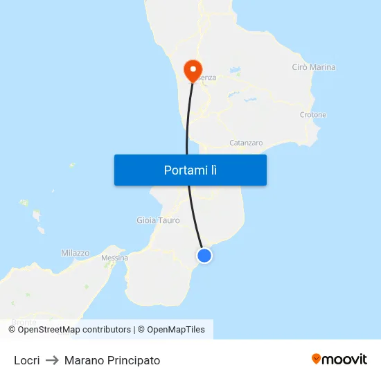Locri to Marano Principato map