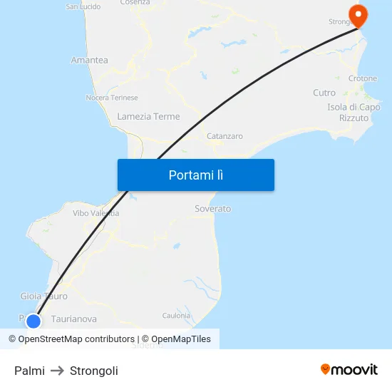 Palmi to Strongoli map