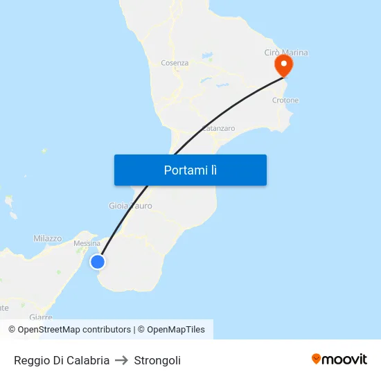 Reggio Di Calabria to Strongoli map