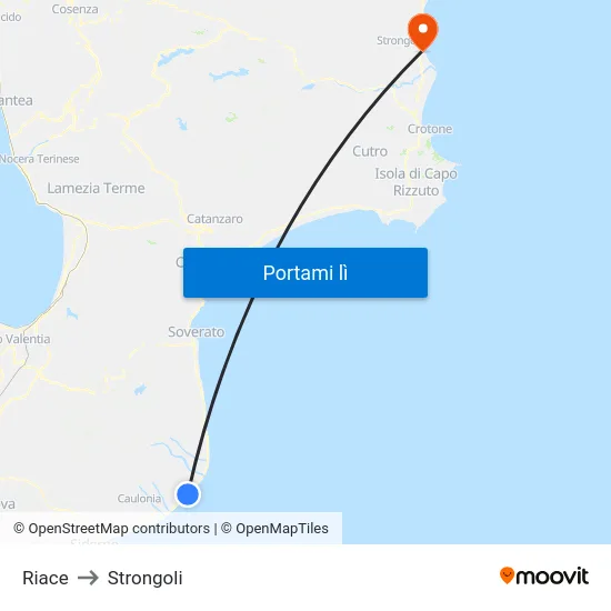 Riace to Strongoli map