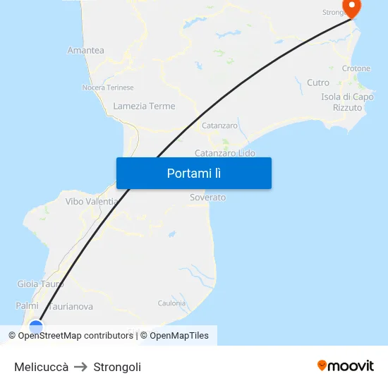 Melicuccà to Strongoli map