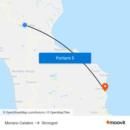 Morano Calabro to Strongoli map