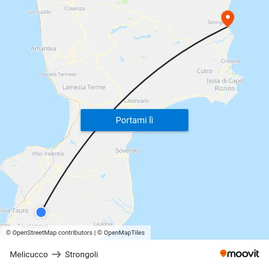 Melicucco to Strongoli map