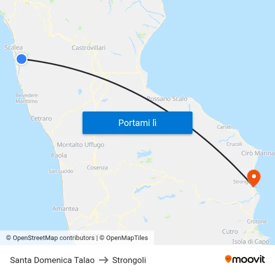 Santa Domenica Talao to Strongoli map