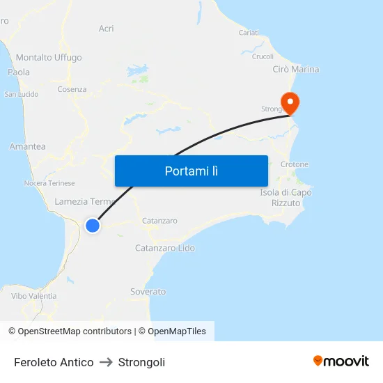 Feroleto Antico to Strongoli map