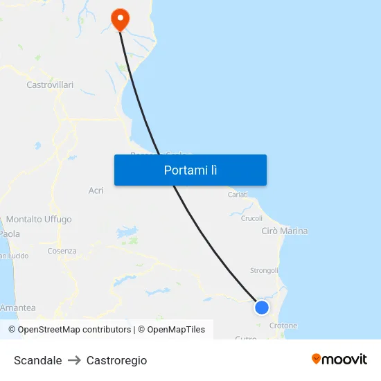 Scandale to Castroregio map