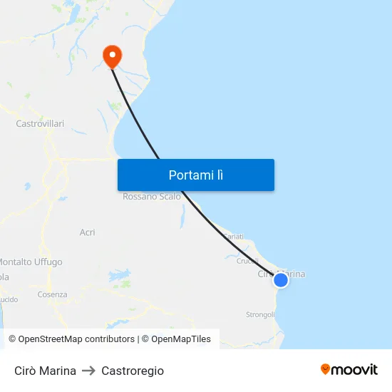 Cirò Marina to Castroregio map