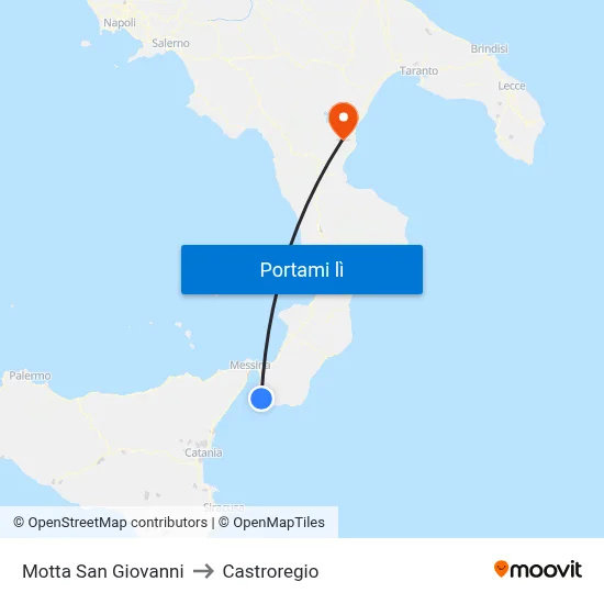 Motta San Giovanni to Castroregio map