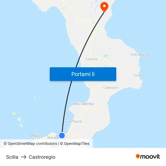 Scilla to Castroregio map