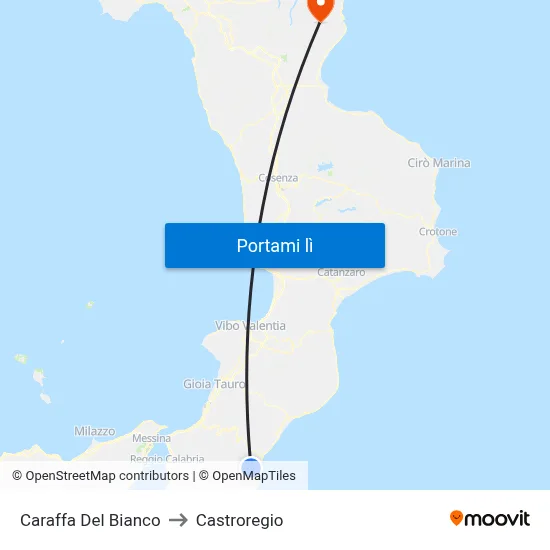 Caraffa Del Bianco to Castroregio map