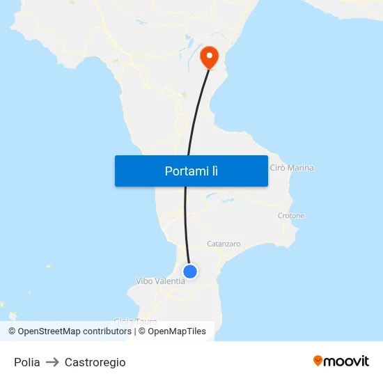 Polia to Castroregio map
