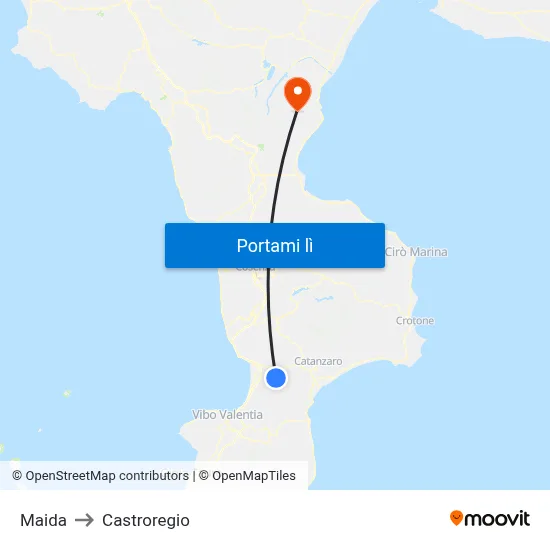 Maida to Castroregio map