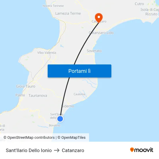 Sant'Ilario Dello Ionio to Catanzaro map