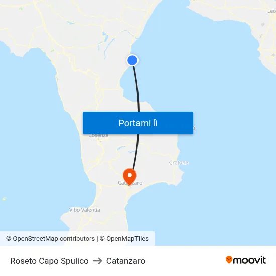 Roseto Capo Spulico to Catanzaro map