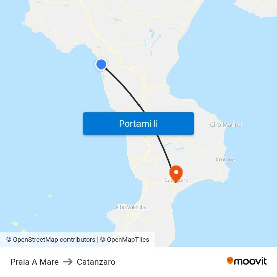 Praia A Mare to Catanzaro map