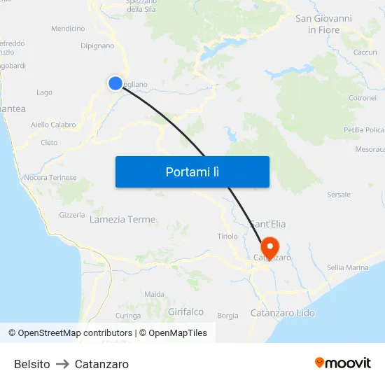 Belsito to Catanzaro map