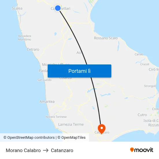 Morano Calabro to Catanzaro map