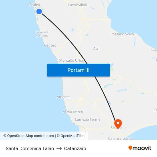 Santa Domenica Talao to Catanzaro map