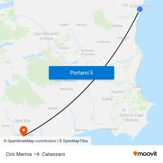 Cirò Marina to Catanzaro map