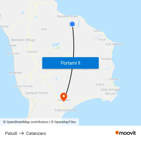 Paludi to Catanzaro map