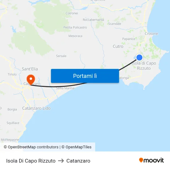 Isola Di Capo Rizzuto to Catanzaro map