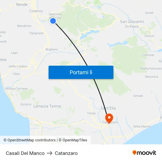 Casali Del Manco to Catanzaro map