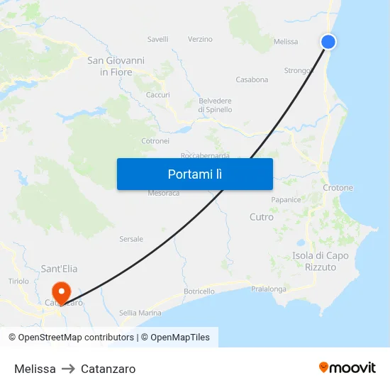 Melissa to Catanzaro map
