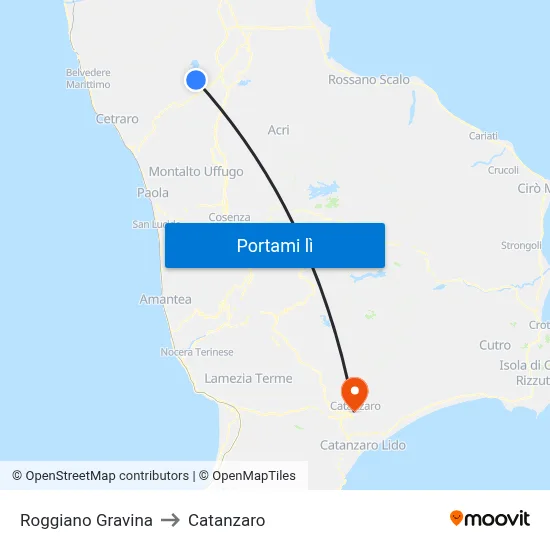 Roggiano Gravina to Catanzaro map