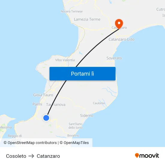 Cosoleto to Catanzaro map
