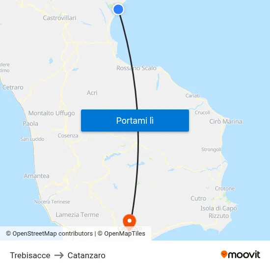 Trebisacce to Catanzaro map