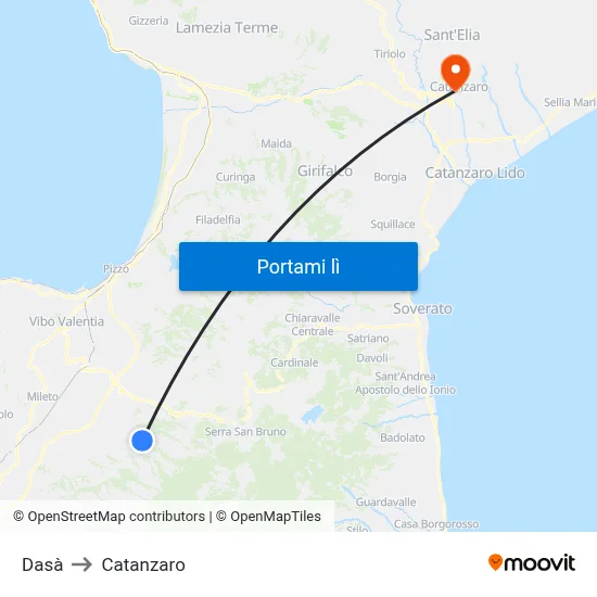 Dasà to Catanzaro map